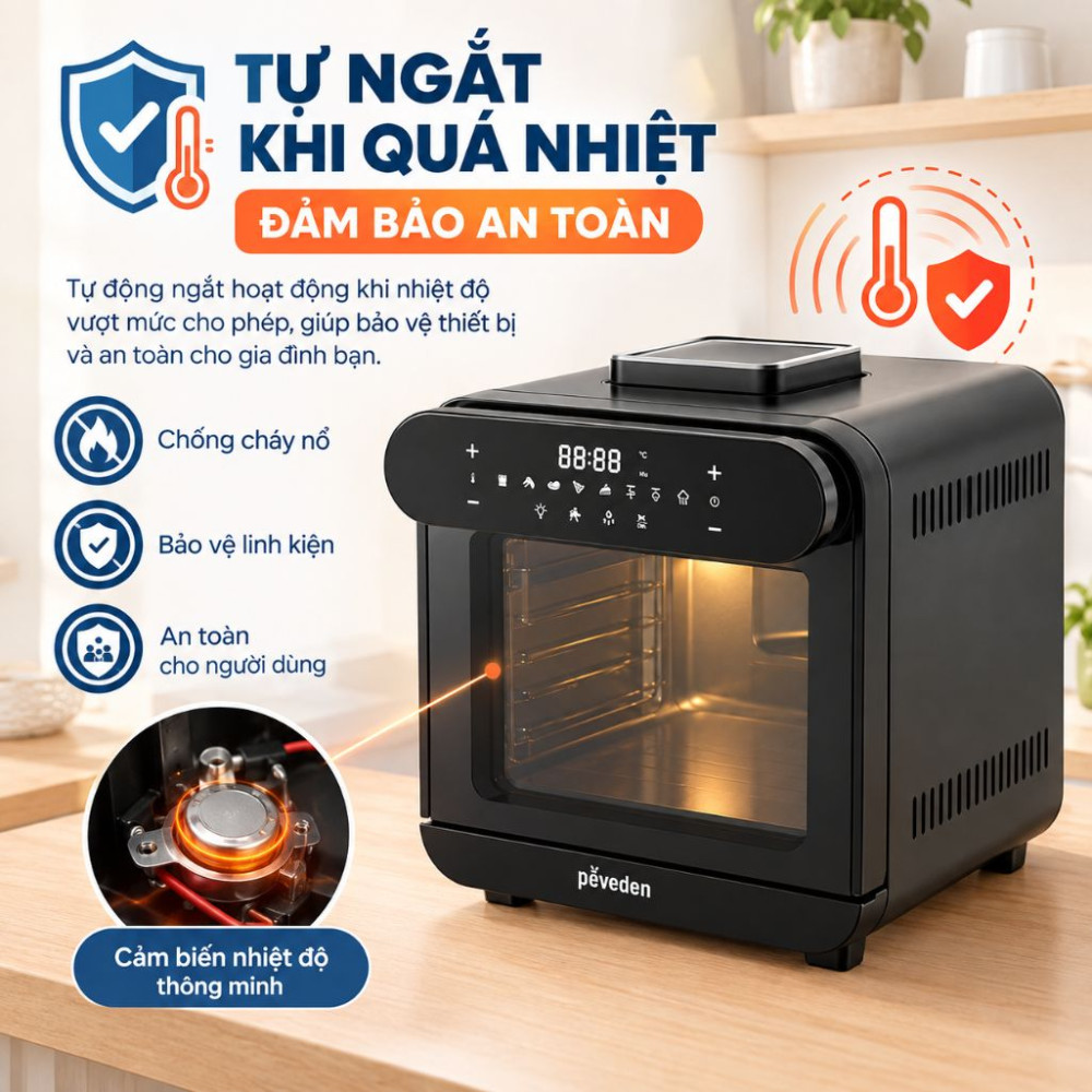 Nồi chiên không dầu kết hợp hấp Paveden PAF-1815ST - Hàng chính hãng