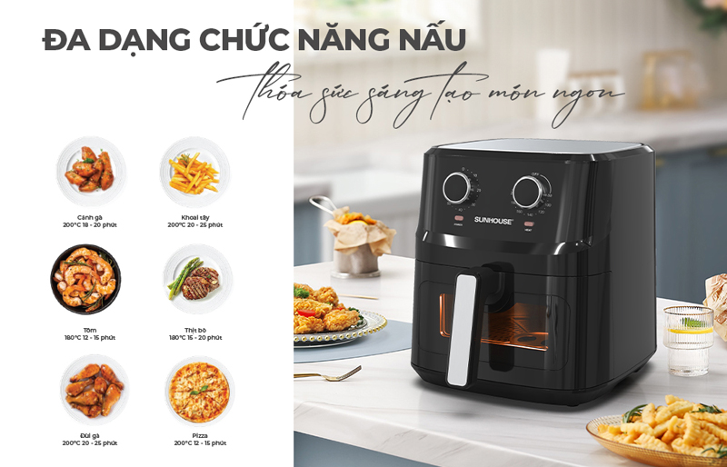 Đa dạng chức năng nấu nướng