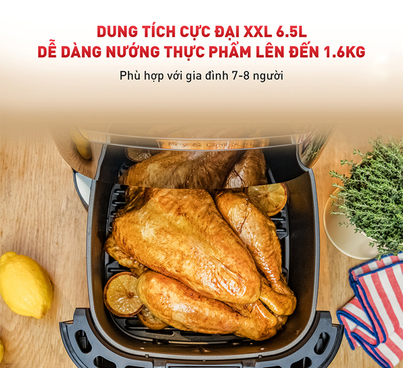 Dung tích 6.5L, phù hợp gia đình đông người