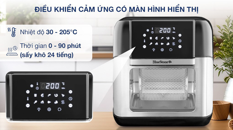 Bảng điều khiển cảm ứng hiện đại, có amfn hình LED hiển thị thông số