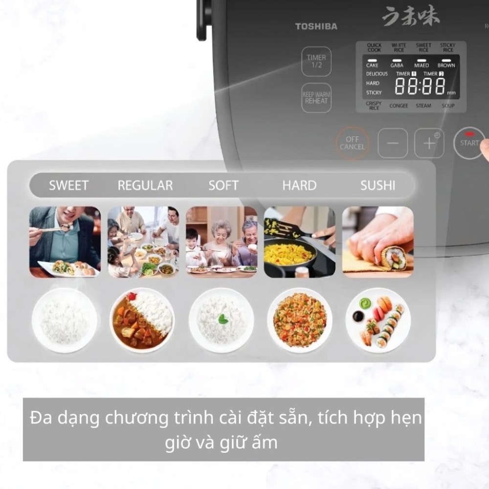 Nồi cơm cao tần Toshiba 1.5 lít RC-15IP1UVN(K) - Hàng chính hãng