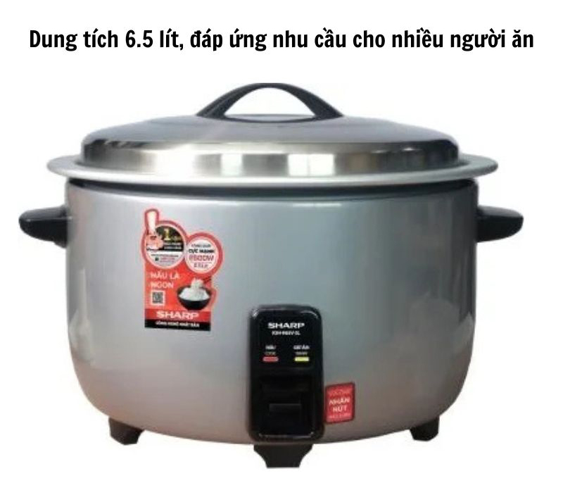 Dung tích 6.5 lít, đáp ứng nhu cầu cho nhiều người ăn