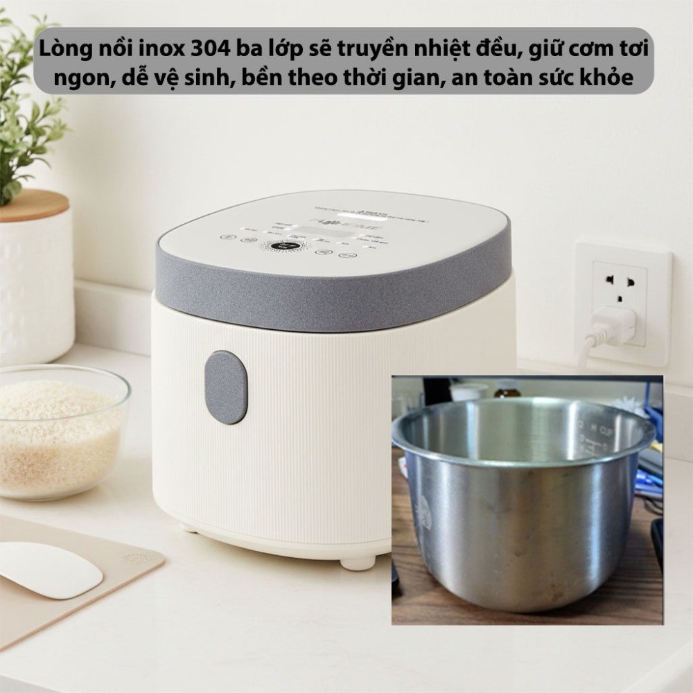 Nồi cơm điện Fujihome Inox LowSugar RC10BLS - Hàng chính hãng