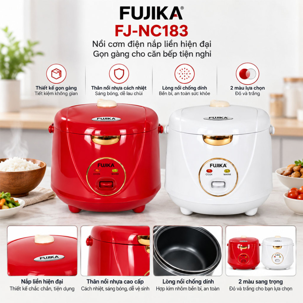 Nồi cơm điện Fujika FJ-NC183 - Hàng chính hãng
