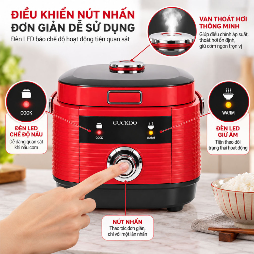 Nồi cơm điện GUCKDO GK-NC187(1807) - Hàng chính hãng