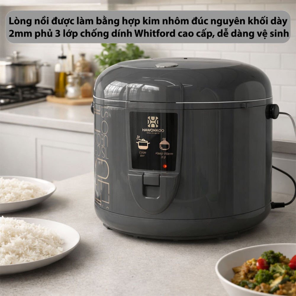 Nồi cơm điện Hawonkoo RCH-188GR - Hàng chính hãng