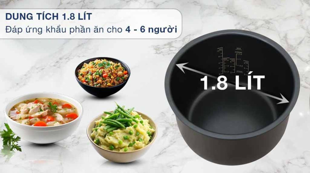 Dung tích phù hợp gia đình 4-6 thành viên