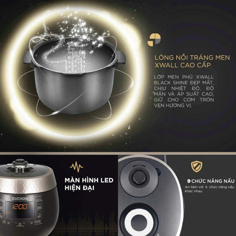 Lòng nồi phủ chống dính Xwall Black Coating Hàn Quốc