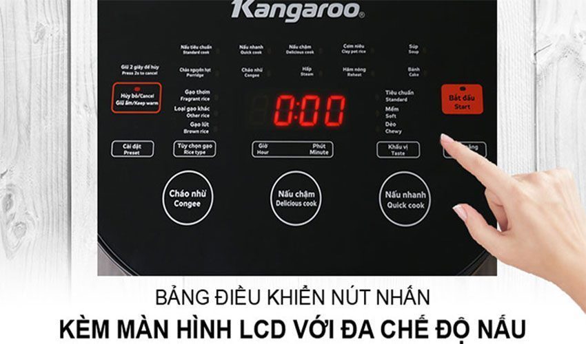 Bảng điều khiển của nồi cơm điện cao tần Kangaroo KG599N