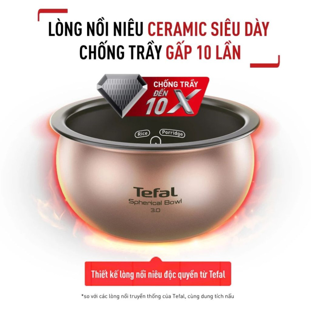 Nồi cơm cao tần Tefal Rice Master Max 1.8 lít RK819868 - Hàng chính hãng