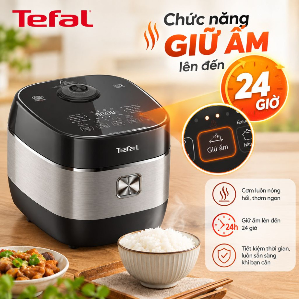 Nồi cơm cao tần Tefal Rice Master Max 1.8 lít RK819868 - Hàng chính hãng