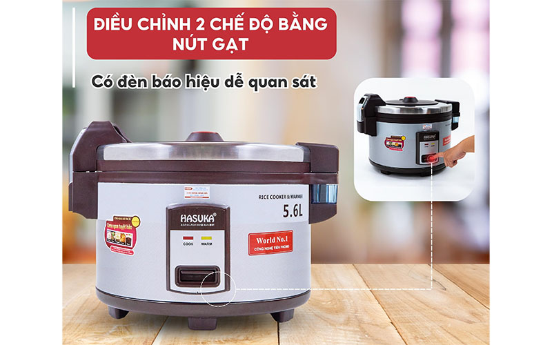 2 chế độ của Nồi cơm điện công nghiệp Hasuka HSK-989