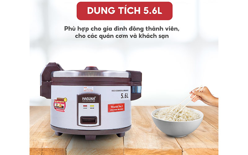 Dung tích của Nồi cơm điện công nghiệp Hasuka HSK-989