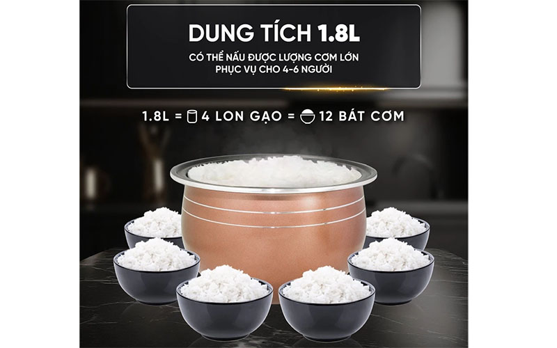 Dung tích của Nồi cơm điện lòng niêu Goldsun GRC5046