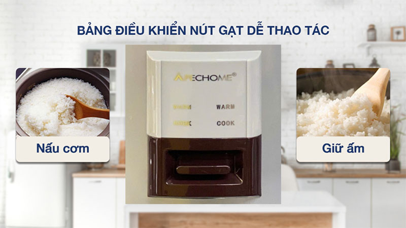 Bảng điều khiển của Nồi cơm điện nắp gài Apechome APH-160Y