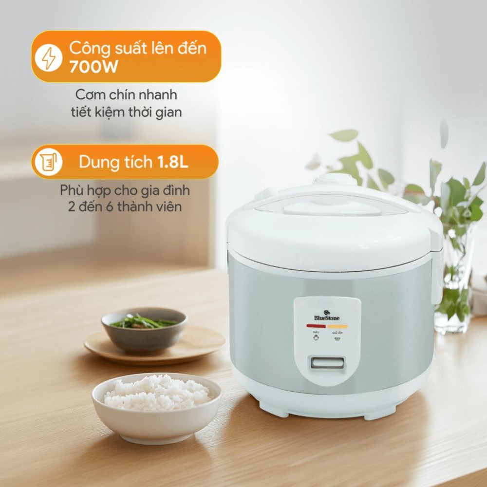 Nồi cơm điện nắp gài BlueStone RCB-5527 1.8 Lít  - Hàng chính hãng