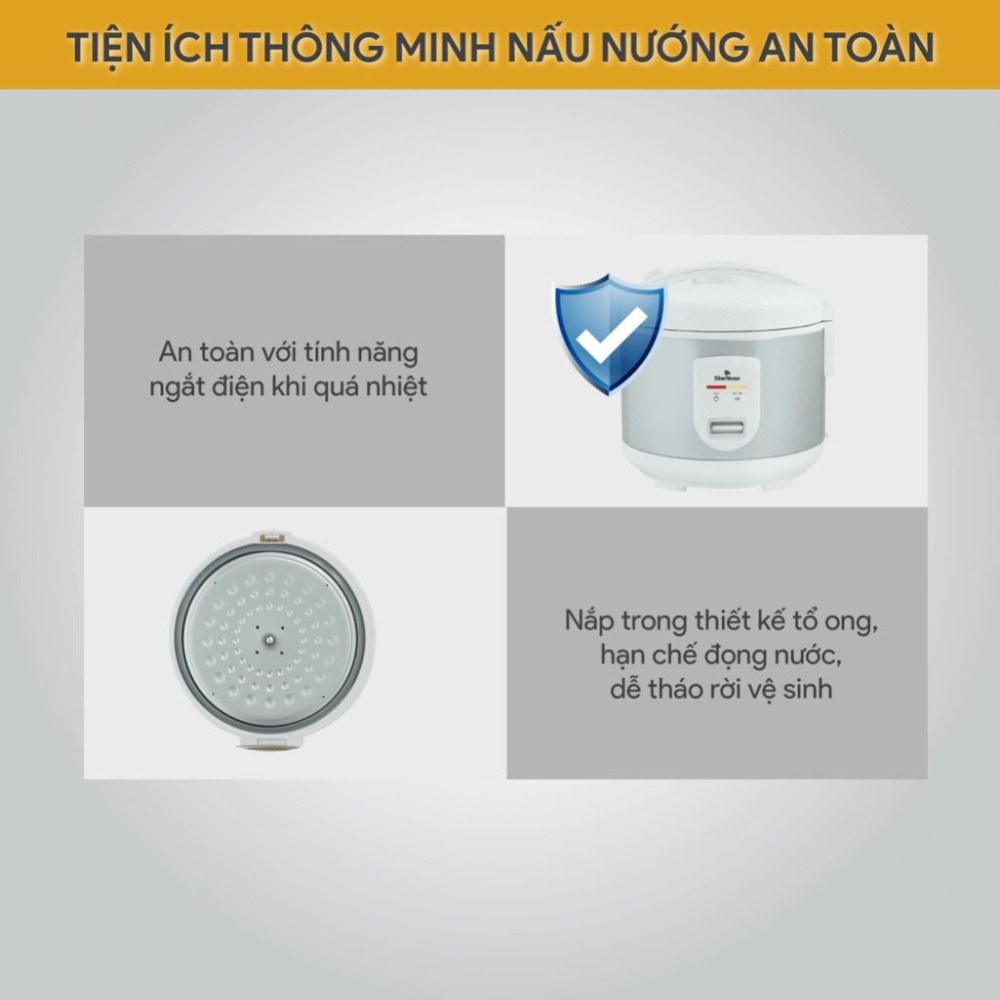 Nồi cơm điện nắp gài BlueStone RCB-5527 1.8 Lít  - Hàng chính hãng