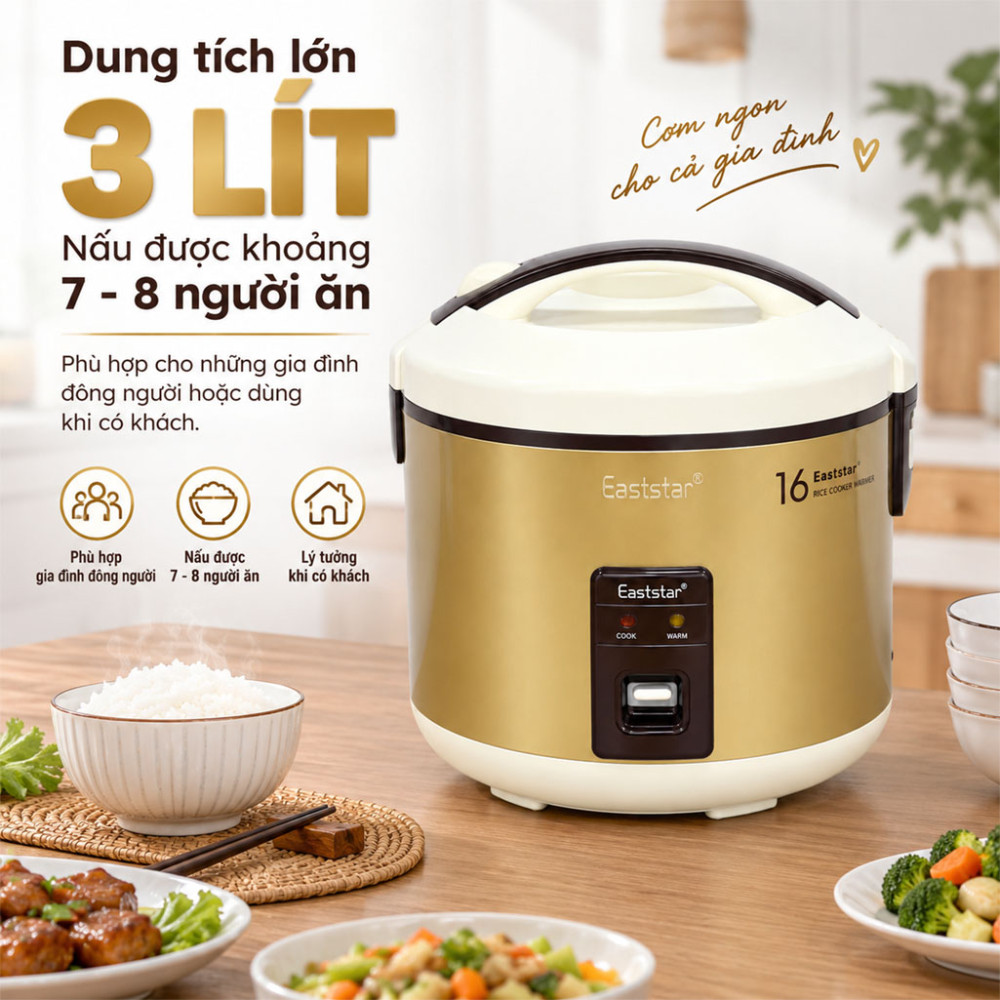 Nồi cơm điện nắp gài Eaststar 128A - Hàng chính hãng