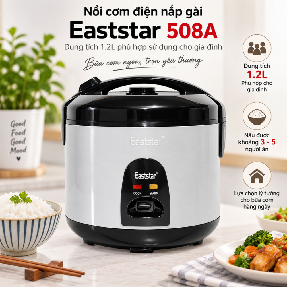 Nồi cơm điện nắp gài Eaststar 508A - Hàng chính hãng