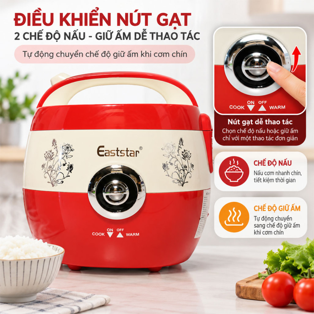 Nồi cơm điện nắp gài Eaststar 838A - Hàng chính hãng