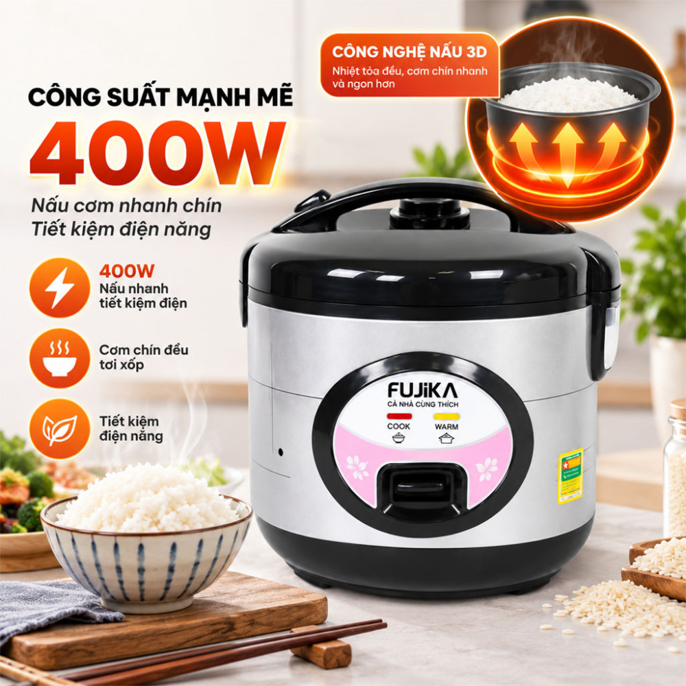 Nồi cơm điện nắp gài Fujika FJ-NC1005 - Hàng chính hãng