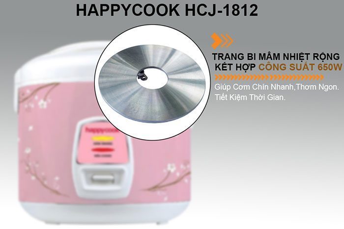Nồi cơm điện nắp gài Happy Cook HCJ-1812 - 1.8L