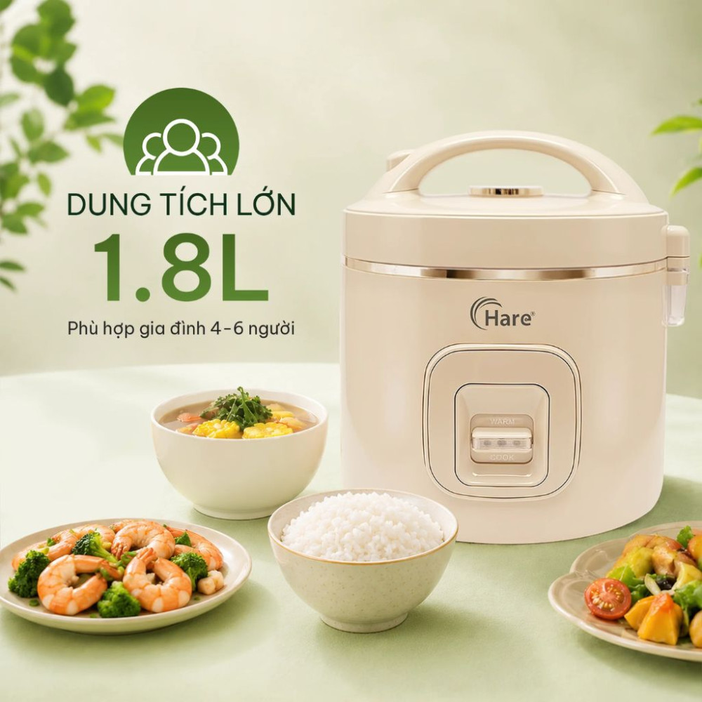 Nồi cơm điện nắp gài Hare HR-RC1816 - Hàng chính hãng