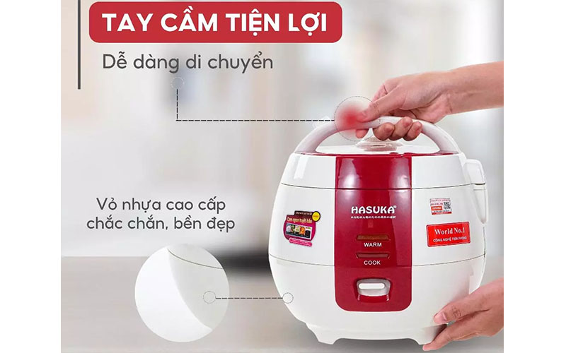 Thiết kế của Nồi cơm điện nắp gài Hasuka HSK-801