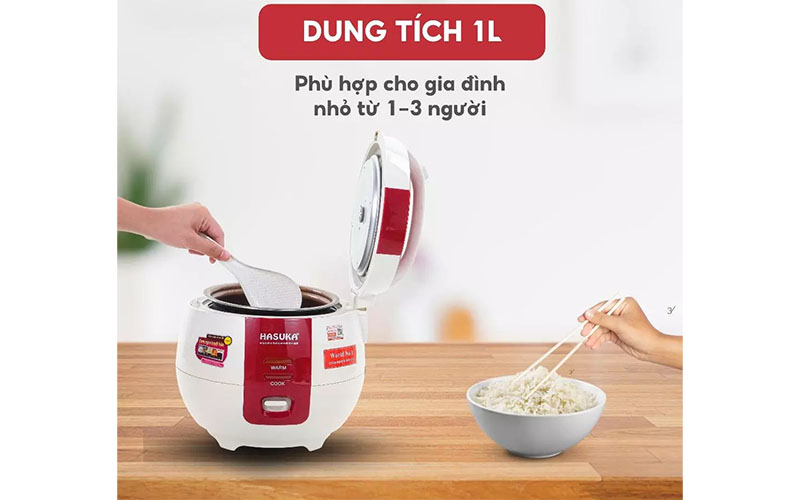 Dung tích của Nồi cơm điện nắp gài Hasuka HSK-801