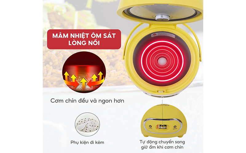 Công nghệ nấu của Nồi cơm điện nắp gài Hasuka HSK-802