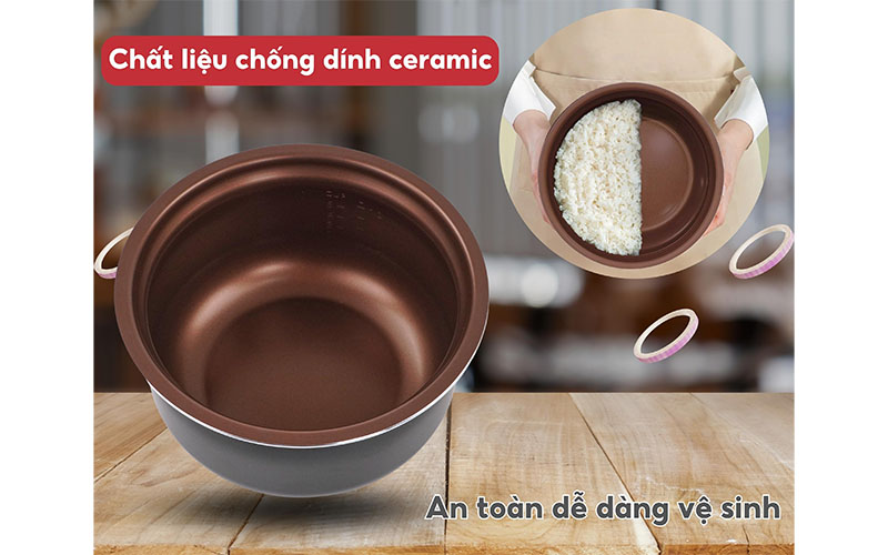 Chất liệu lòng nồi của Nồi cơm điện nắp gài Hasuka HSK-802