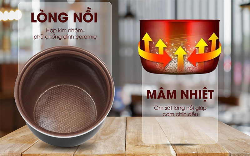 Chất liệu lòng nồi của Nồi cơm điện nắp gài Hasuka HSK-819