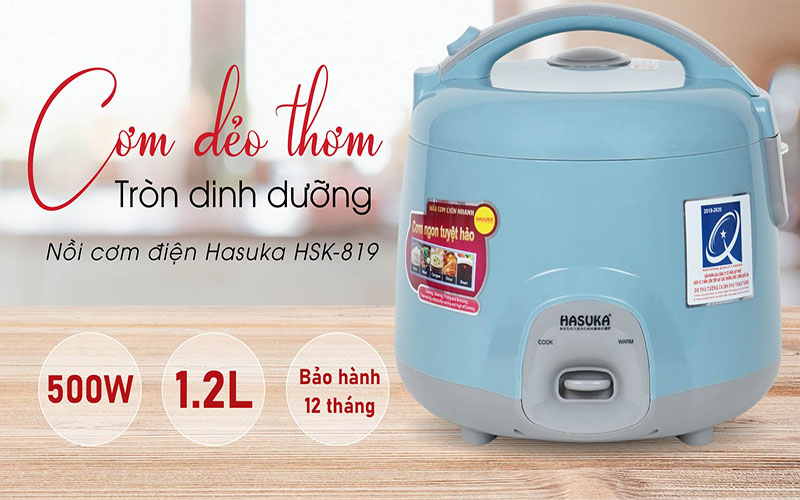 Dung tích, công suất của Nồi cơm điện nắp gài Hasuka HSK-819