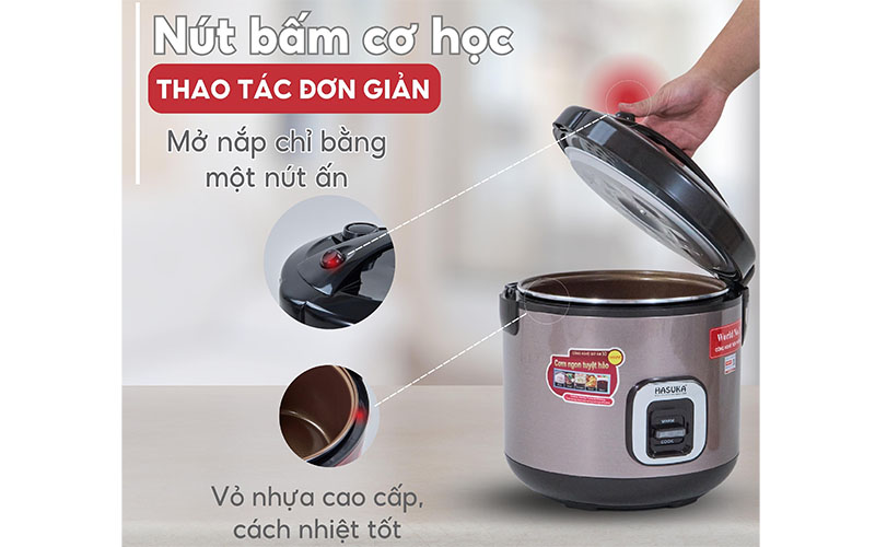 Nút mở nắp của Nồi cơm điện nắp gài Hasuka HSK-863