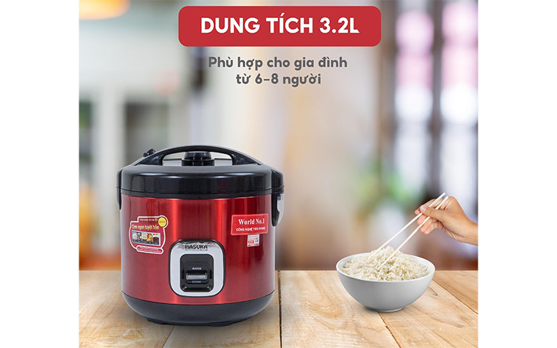 Dung tích của Nồi cơm điện nắp gài Hasuka HSK-863