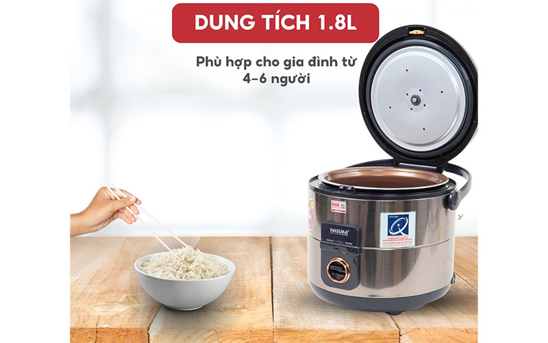 Dung tích của Nồi cơm điện nắp gài Hasuka HSK-869