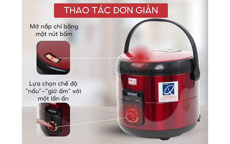 Điều khiển của Nồi cơm điện nắp gài Hasuka HSK-869