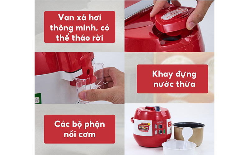 Thiết kế của Nồi cơm điện nắp gài Hasuka HSK-886