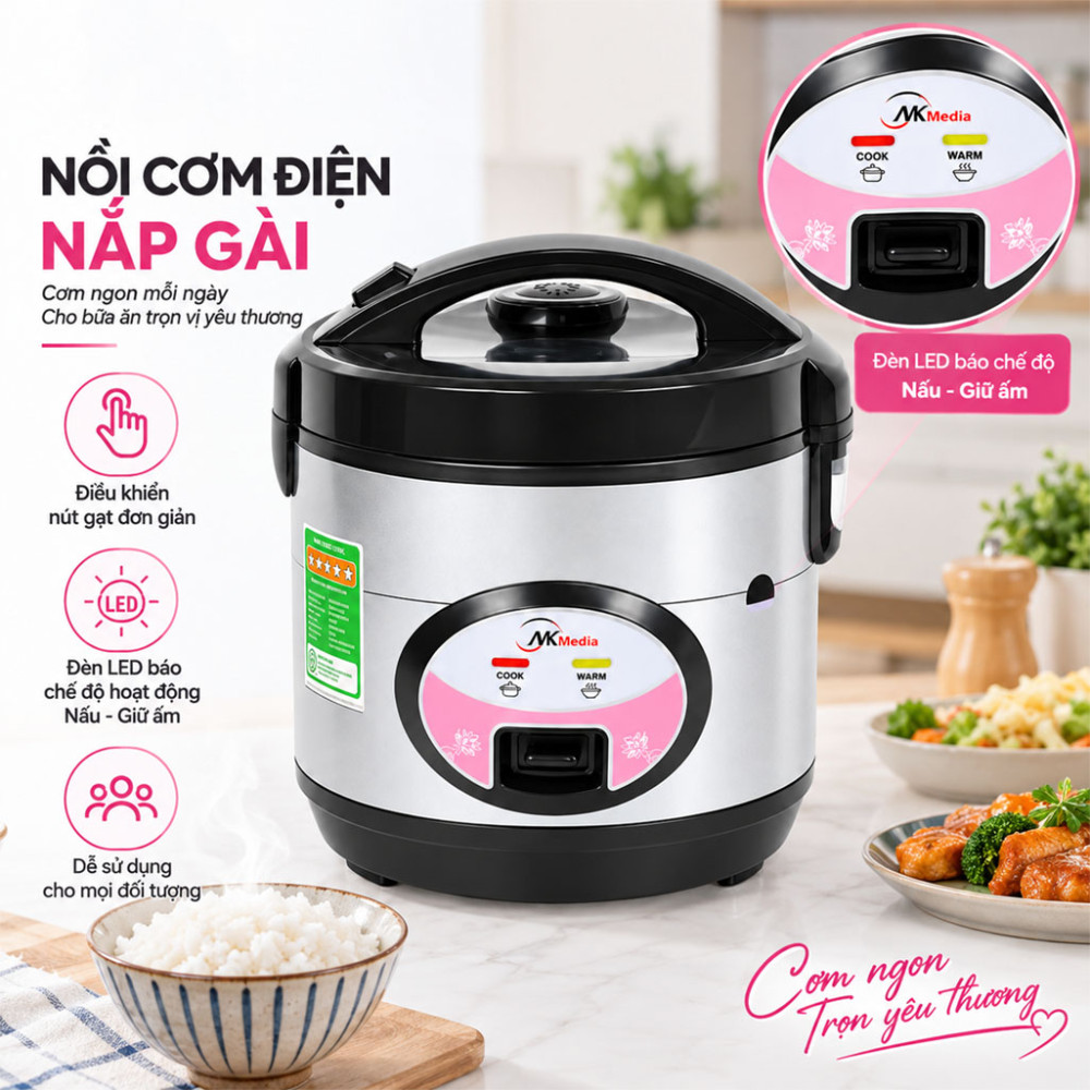 Nồi cơm điện nắp gài NK Media MD-NC1575 - Hàng chính hãng