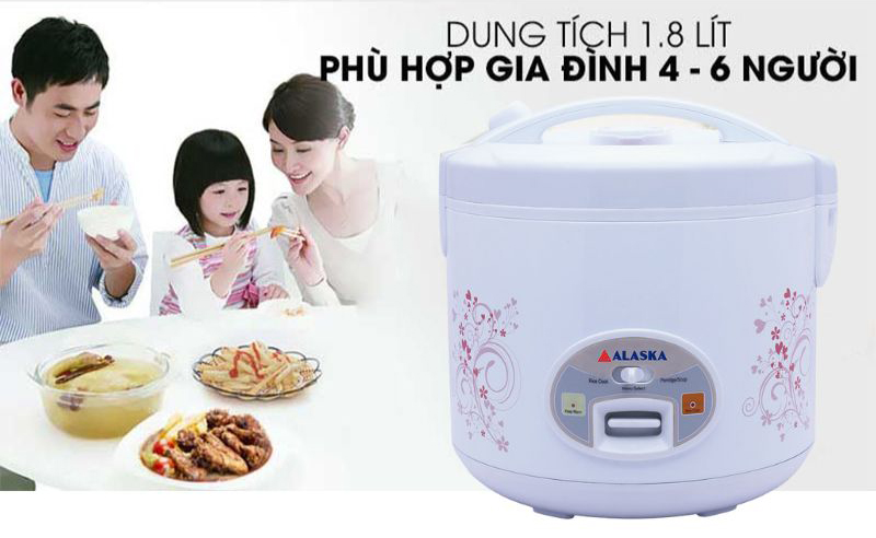 Dung tích nồi sẽ nấu đủ cơm cho gia đình có từ 4 - 6 người