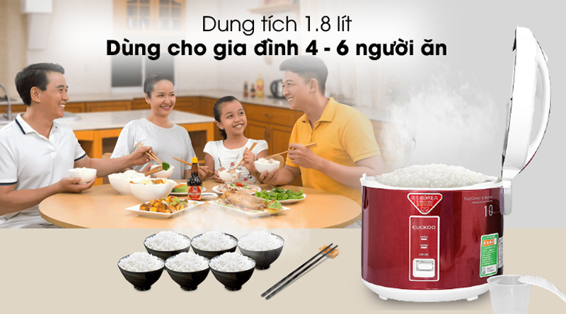 Dung tích lớn phù hợp gia đình đông người