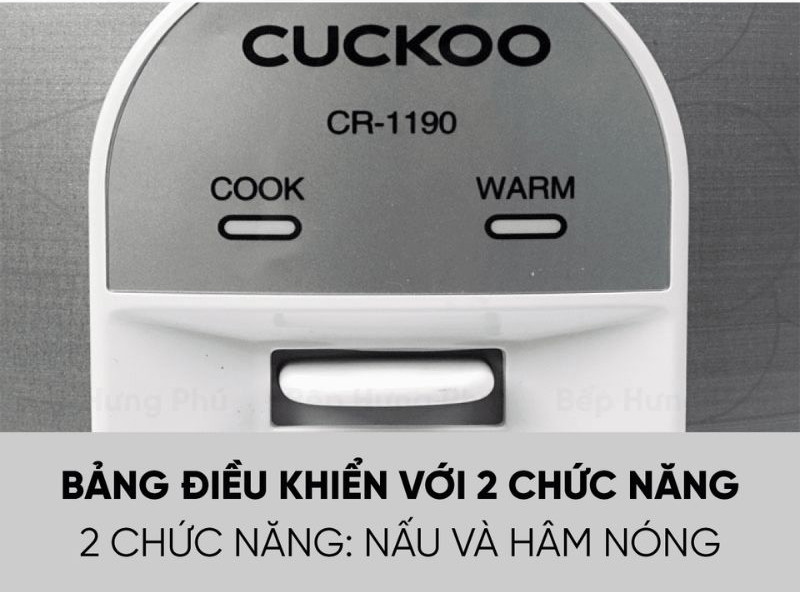 Nút gạt điều khiển 2 chế độ nấu và hâm nóng