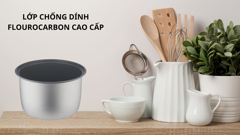 Lòng nồi phủ men chống dính cao cấp, an toàn với sức khỏe