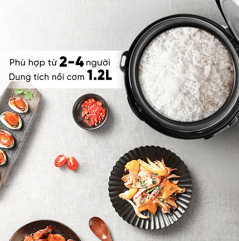 Dung tích phù hợp sử dụng cho 2-4 người