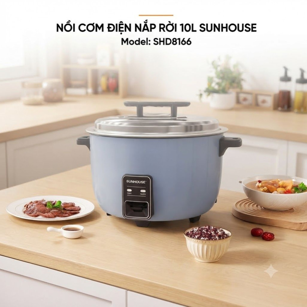  Nồi cơm điện nắp rời Sunhouse SHD8166 - 10 lít - Hàng chính hãng