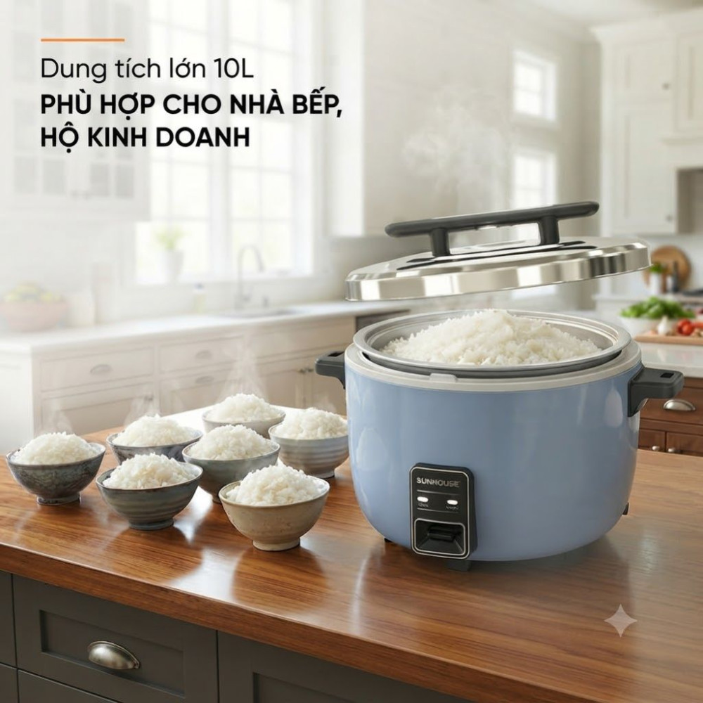  Nồi cơm điện nắp rời Sunhouse SHD8166 - 10 lít - Hàng chính hãng