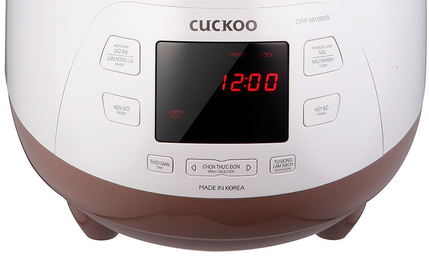 Bảng điều khiển của nồi cơm điện tử Cuckoo CRP-M1000S