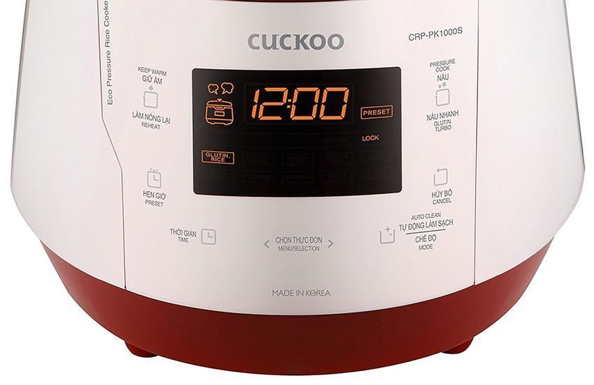 Bảng điều khiển của nồi cơm điện tử Cuckoo CRP-PK1000S