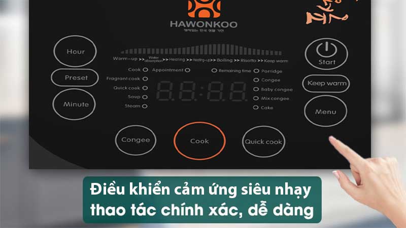 Bảng điều khiển của Nồi cơm điện tử Hawonkoo RCH-150-BA