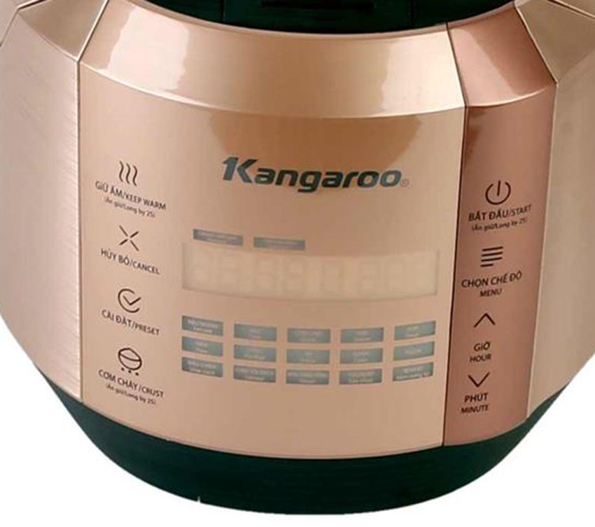 Nồi cơm điện tử Kangaroo KG596 thiết kế bảng điều khiển điện tử hiện đại
